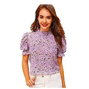 Ruffle Sleeve Floral Print Blouse size XL